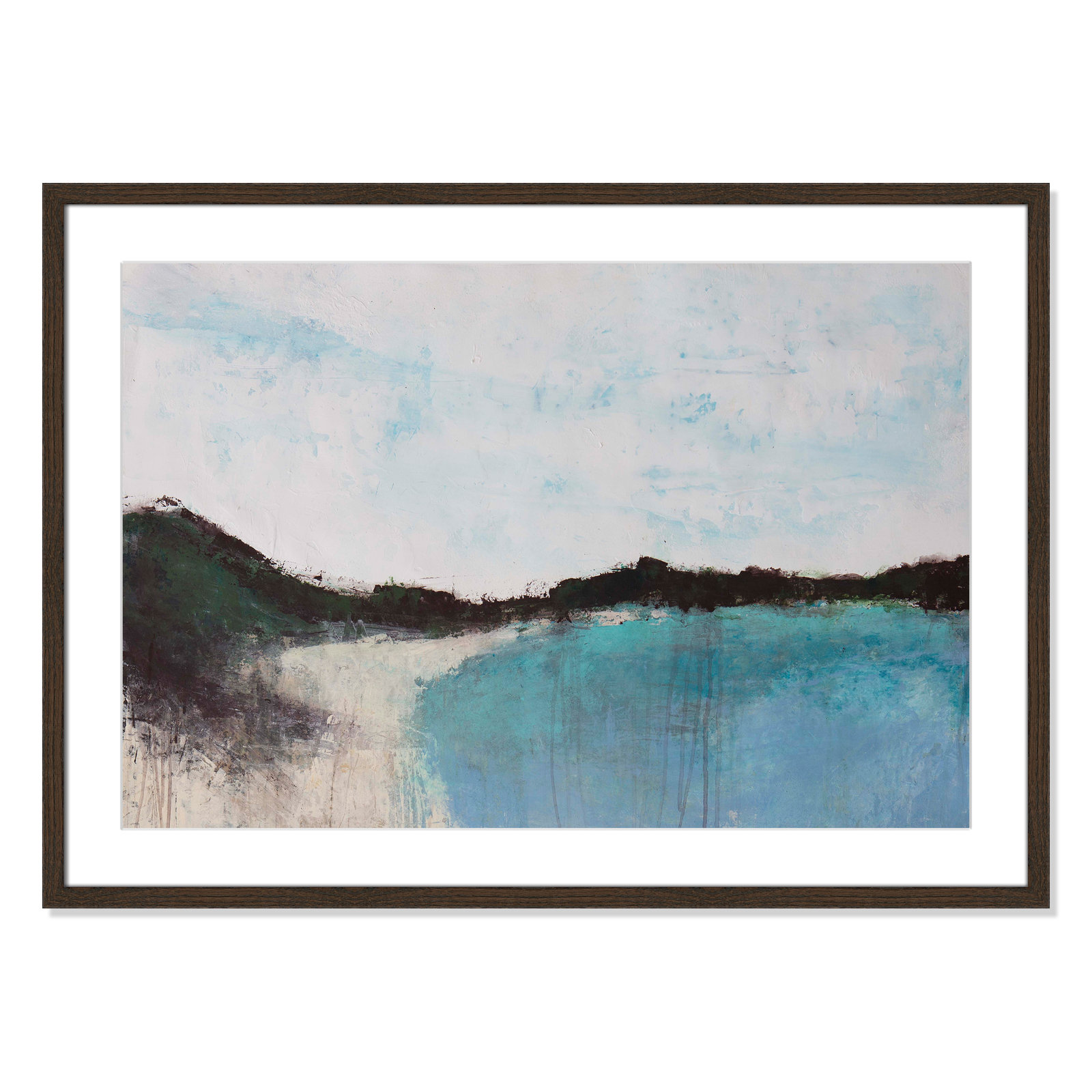 Mountainside Lakeview III Print, 25.5" H x 35.5" W x 0.75" D, Walnut Framed