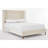 Queen Size Wingback Upholstered Platform Bed, Traditional Tufted Velvet, 54 Inch High Headboard, Beige Finish