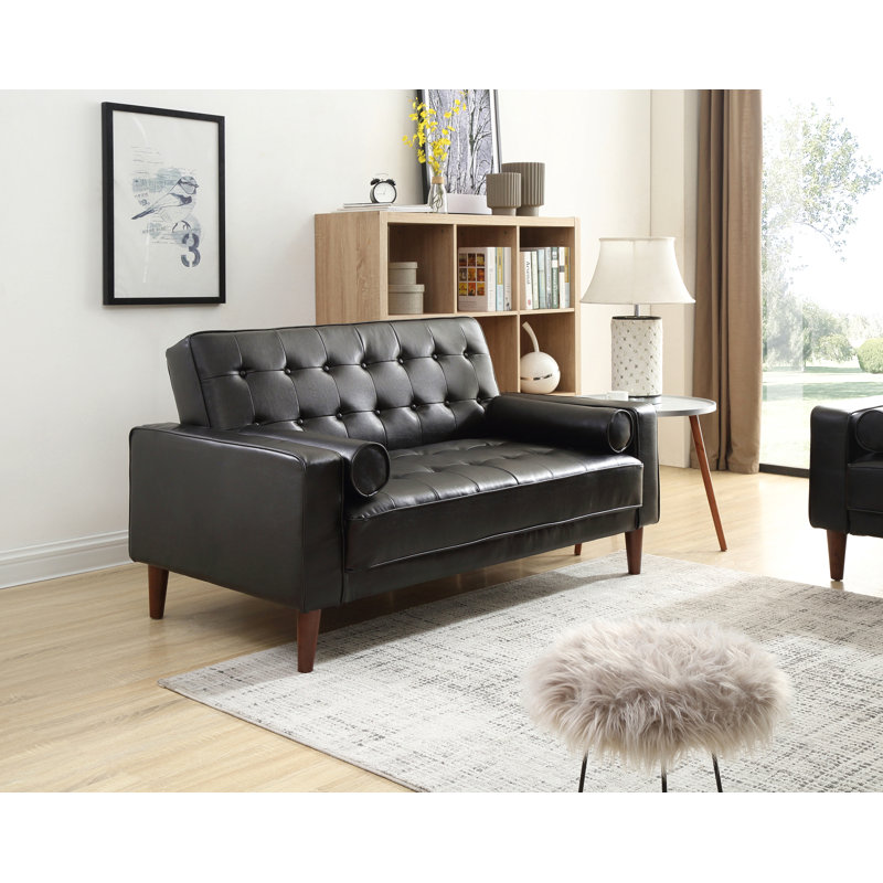 Elegant Black Loveseat With Versatile Bed Feature