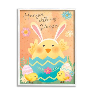 «Hangin 'With My Peeps», œufs de Pâques encadrés, art giclée par ND Art