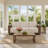 86" Wide Outdoor Wicker Patio Sofa with Cushions