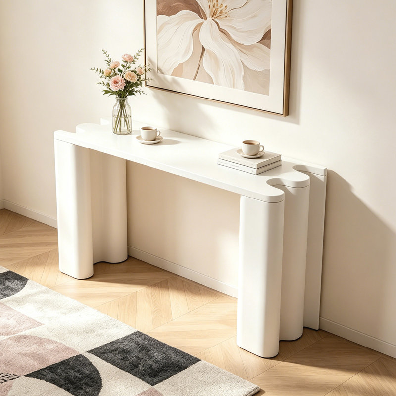 Console Luxury-Style Creative, 33.5" H x 63" W x 13.8" D, White, White, White