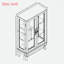 Armoire vitrée 2 portes avec portes en verre trempé avec panneau arrière en miroir et tablettes réglables-765925425-762185982