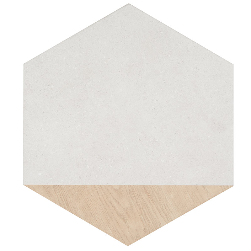 Arbor Hex 13" x 14.5" Porcelain Wood Look Wall & Floor Tile (10.51 Sq. Ft. / Case), White