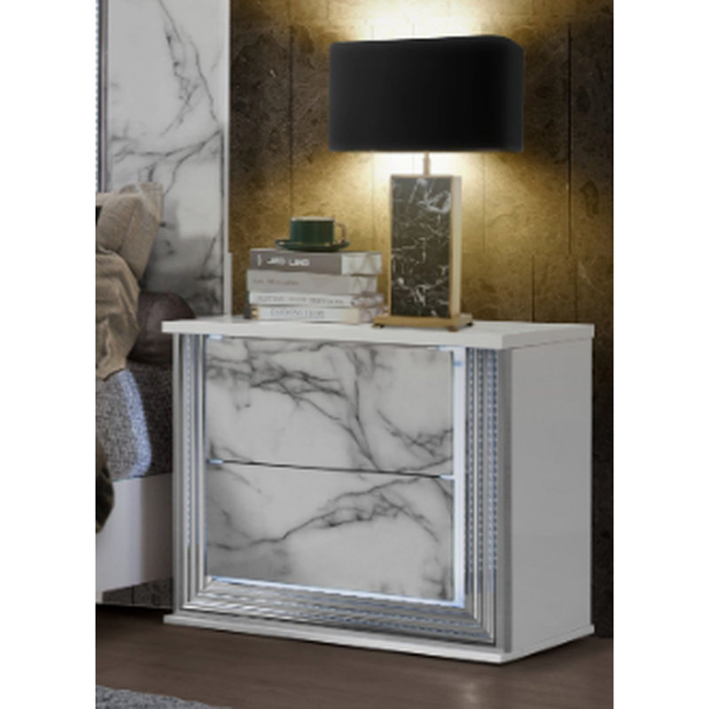 Table de chevet en marbre blanc Modern