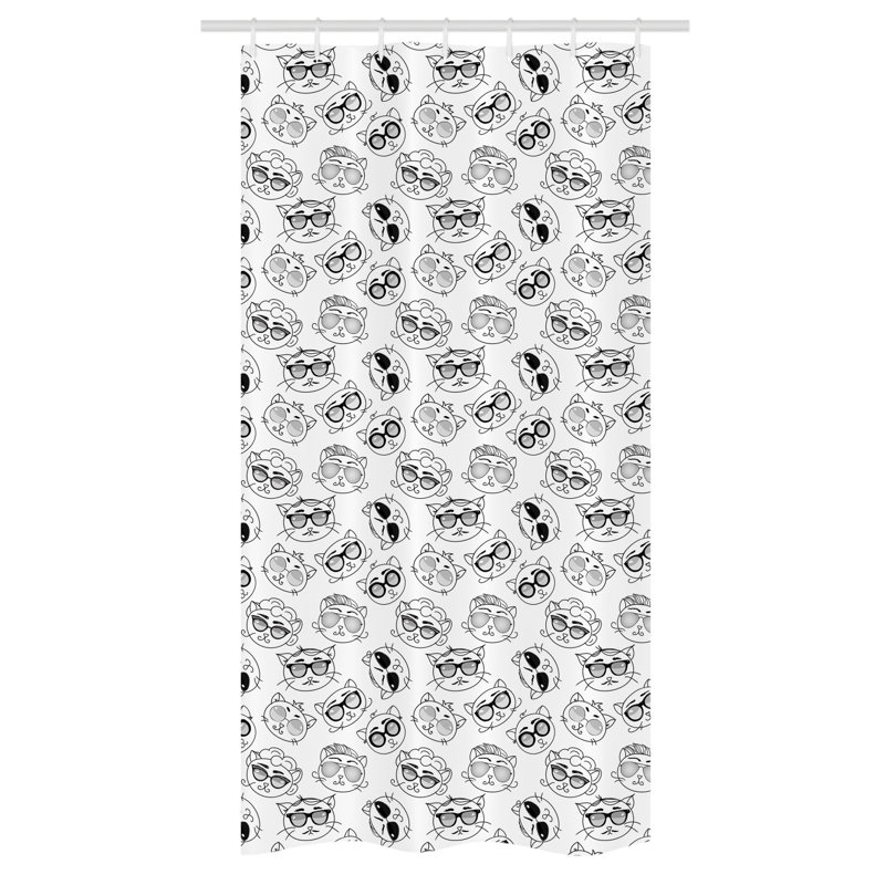 Shower Curtain with Hooks Included, 72" H x 36" W