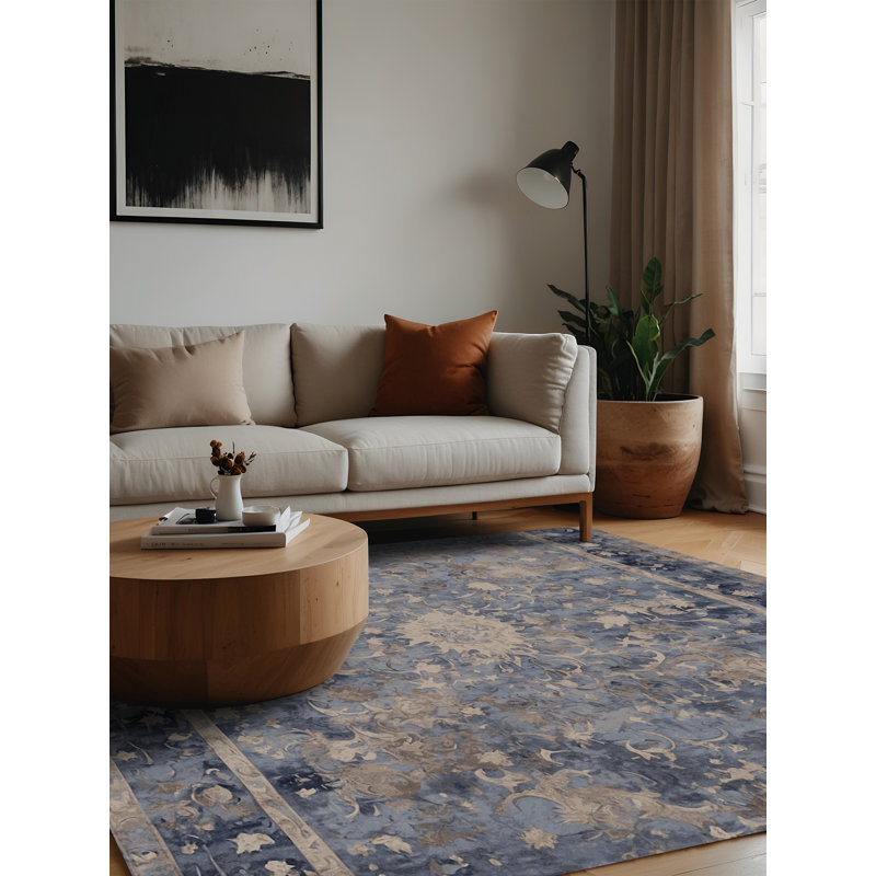 Tapis gris lavable à la machine, Carré 5 pi