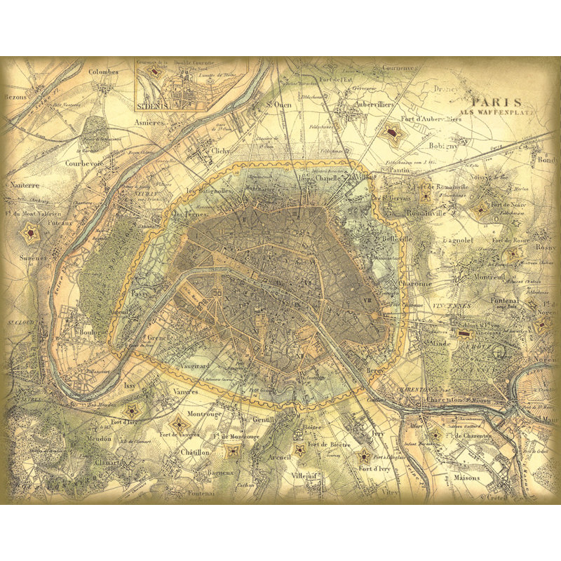 Carte de Paris, H 14 po x l 18 po