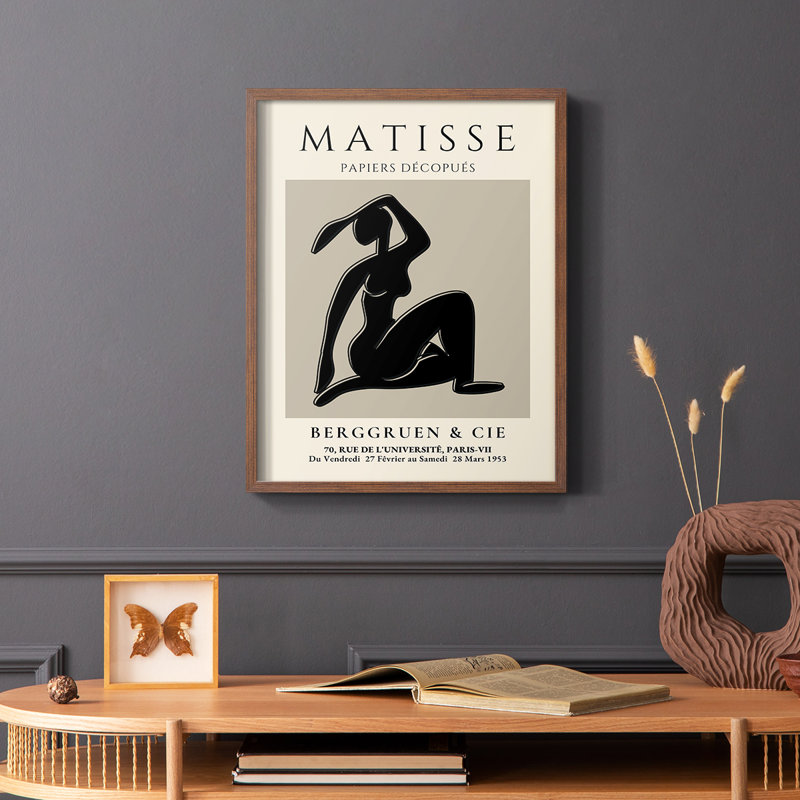 Matisse CLVI, reproduction encadrée - bois massif, Brun, H 28 po x l 22 po