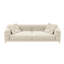 Canapé-lit 97,7 po convertible 3-en-1 capitonné à 4 boutons avec repose-pieds mobile, beige / blanc-715042151