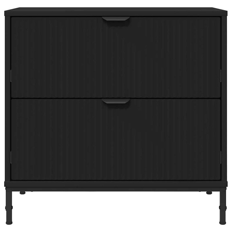 63.5cm W Manufactured Wood Bedside Table, Black