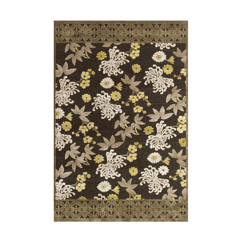 Tapis floral noir Keegan, Rectangle 9 pi 8 po x 12 pi 7 po