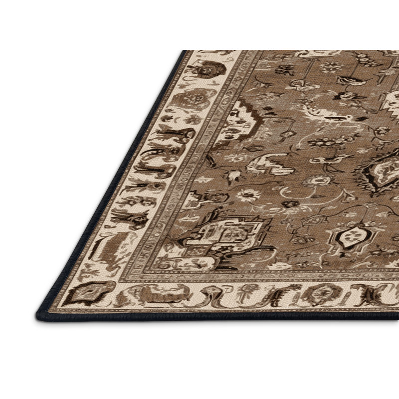 Tapis brun lavable à la machine, Rectangle 6 pi x 9 pi
