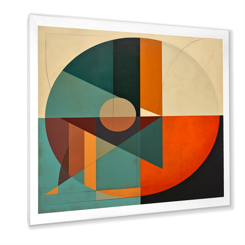 «Odyssey Midcentury Retro Abstract Geometrics I», reproduction sur toile, H 24 po x l 24 po x P 1 po, Cadre simple blanc