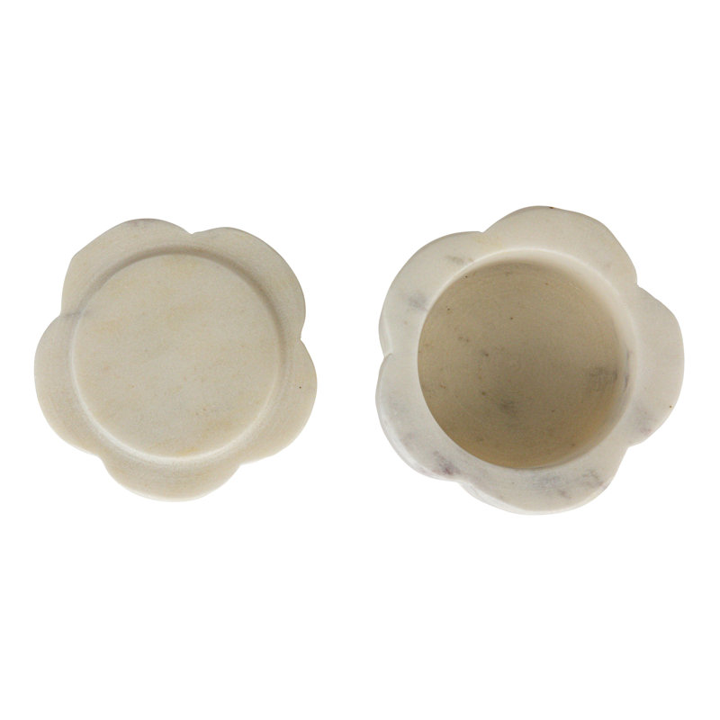 Elegant Marble Pinch Pot With Lid