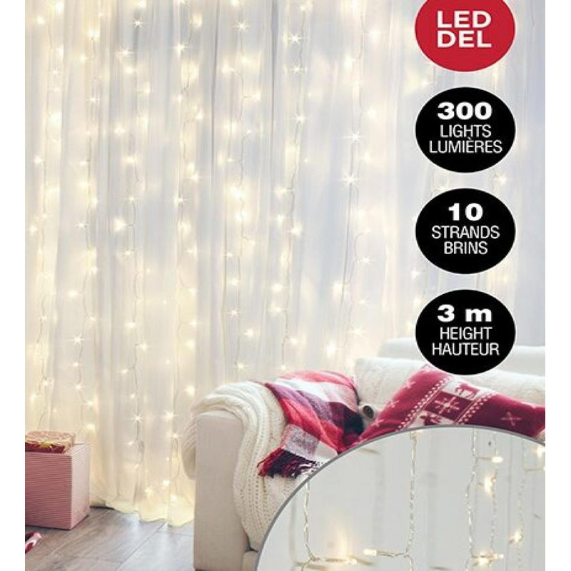 Guirlande de 300 lumières DEL blanc chaud