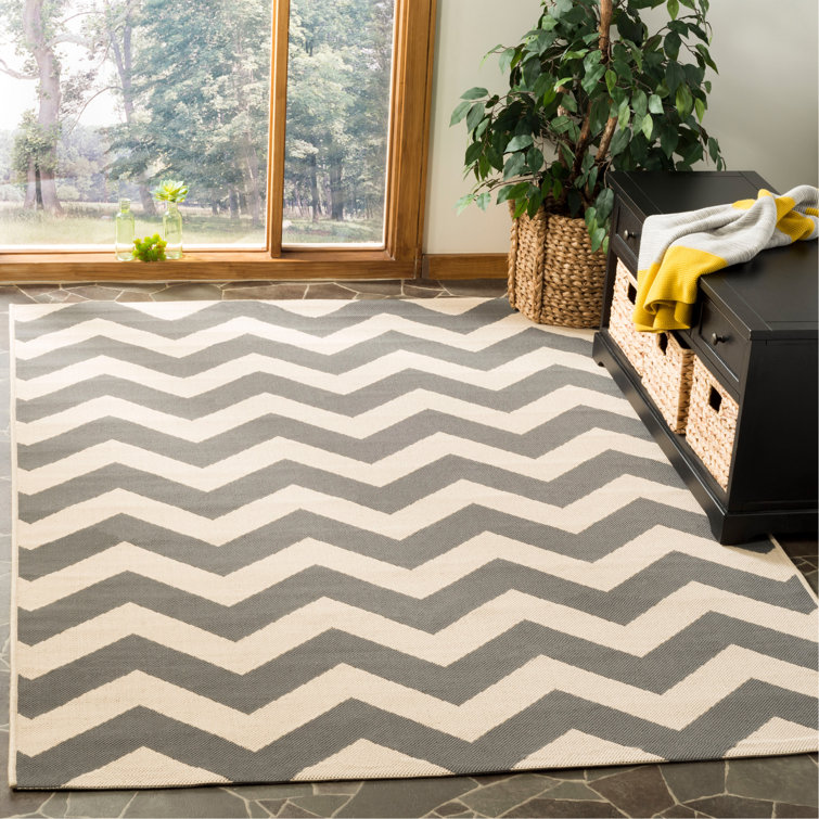 Camellia Hooked Grey/Beige Rug Indoor/Outdoor Rug