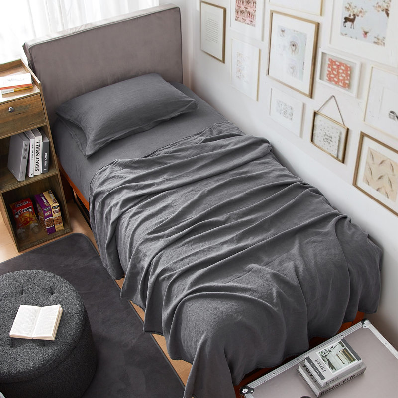 Dark Sky Reserve 100% Linen, Gray, Twin XL