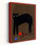 Black Cat Stares Abstract Modern Cat Wall Art Print 1 Piece Wrapped Canvas Wall Art-908276896