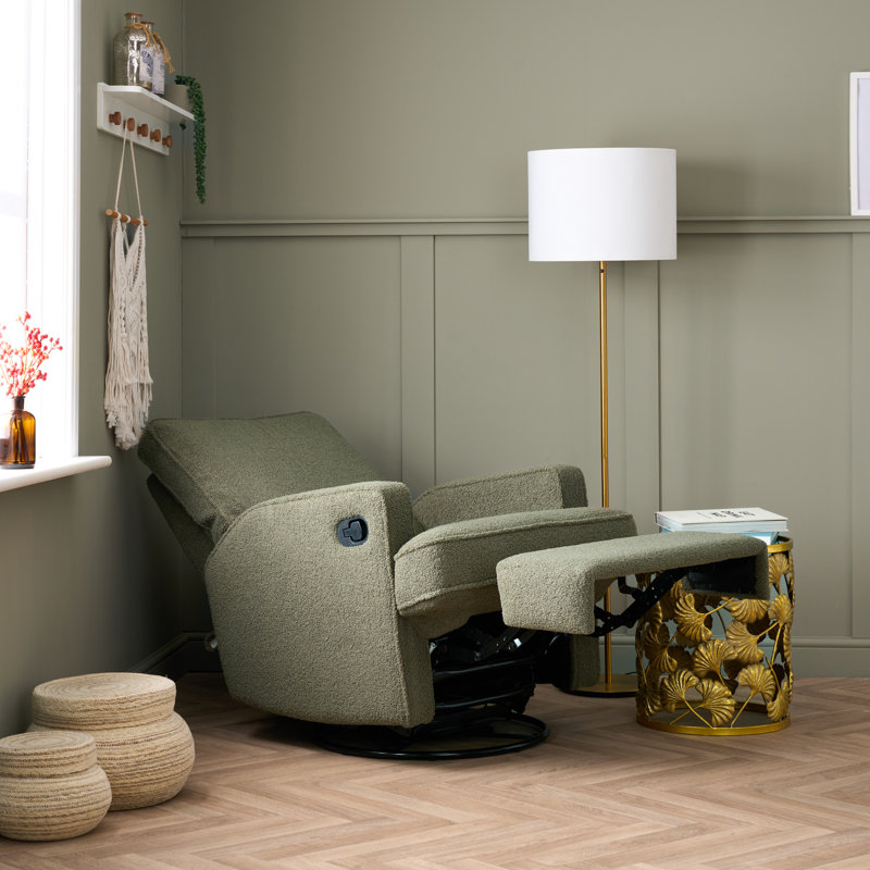 Madison Swivel Glider Recliner Chair, Olive