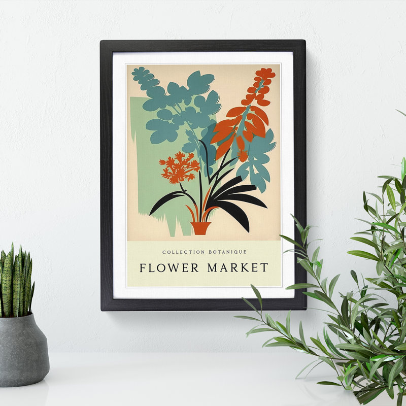 Collection Flower Market Exhibition No.1 - Single Picture Frame Print on Wood, 34cm H x 25cm W x 2cm D