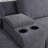 Dark Grey Corduroy 8-Piece Modular Sectional Sofa Set with Ottoman, Storage Console and Cup Holders-95615555