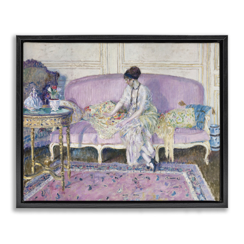Femme assise sur un cadre flottant, conçue par Wild Apple Portfolio, Cadre flottant noir de jais, H 17 po x l 21 po