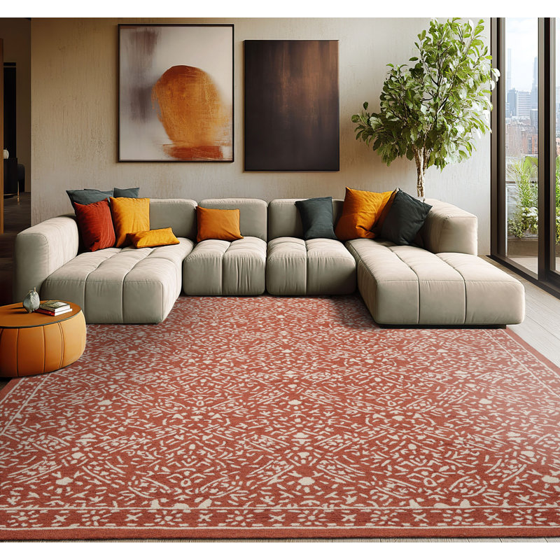 Tapis en laine crocheté à la main Sage, Rectangle de 5 pi x 8 pi