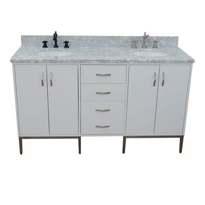 Ensemble de meuble-lavabo double 61 po Aashika