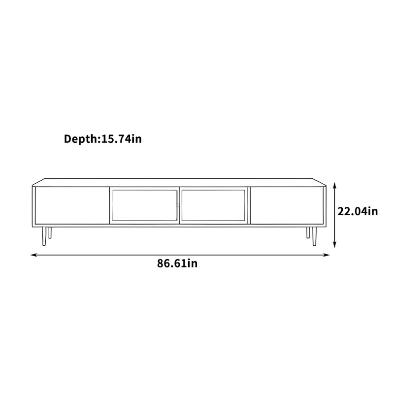 Osten, H 22,04 po x L 86,61 po x l 15,74 po