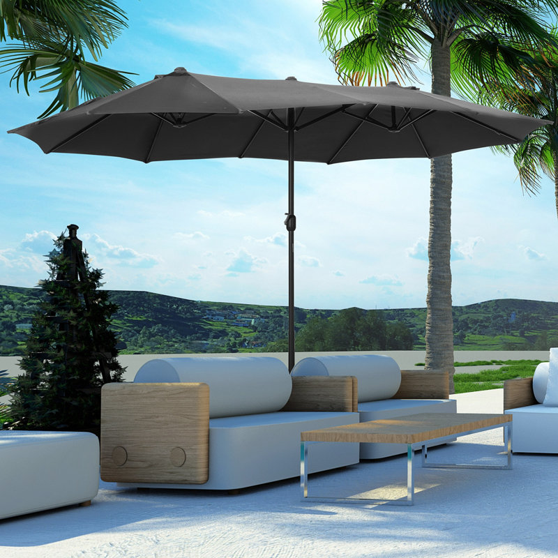 Sadie 270cm X 460cm Rectangular Cantilever Parasol, Grey