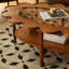 Retro Petal-shaped Cherry Wood Coffee Table 51.18