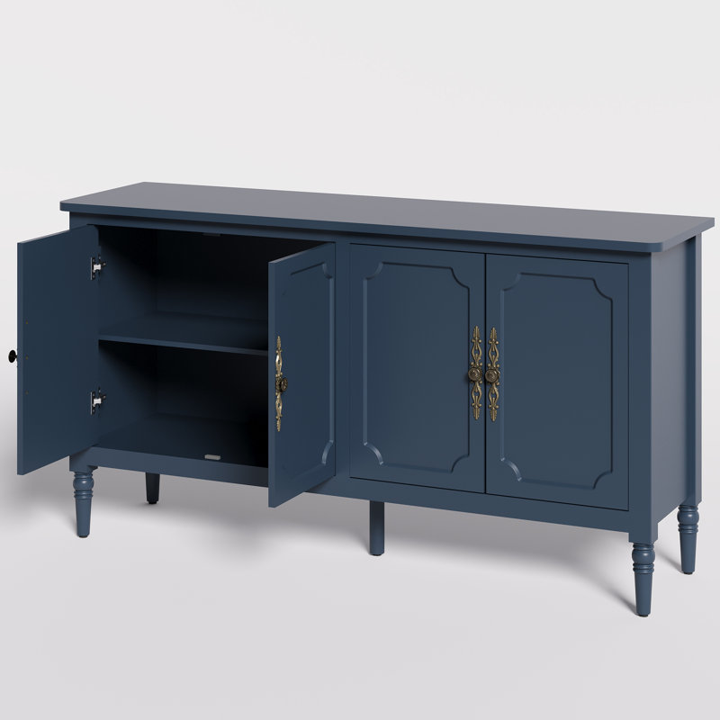 149.6cm Wide Solid Wood Sideboard, Blue