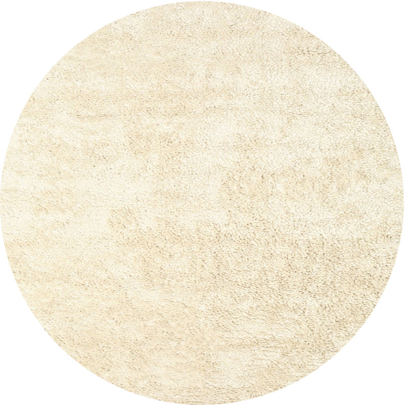 Tapis beige contemporain, Rond 5 pi