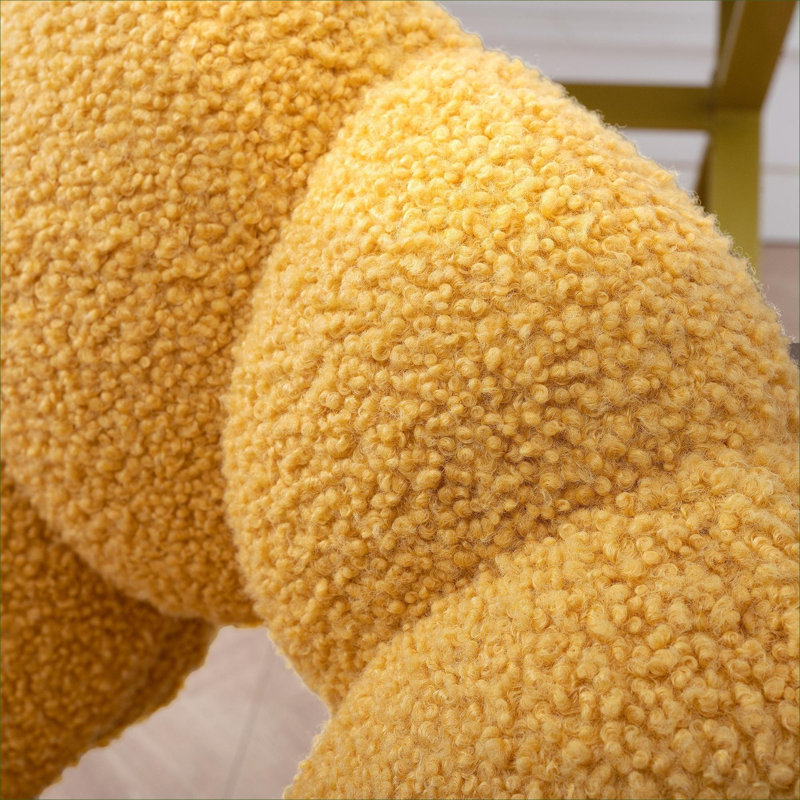 Fauteuil pivotant réglable, tissu en peluche jaune ensoleillé pour le bureau à domicile et les espaces d'étude