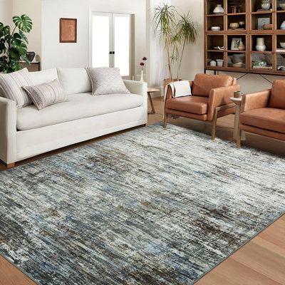 Abstract Machine Printed Area Rug