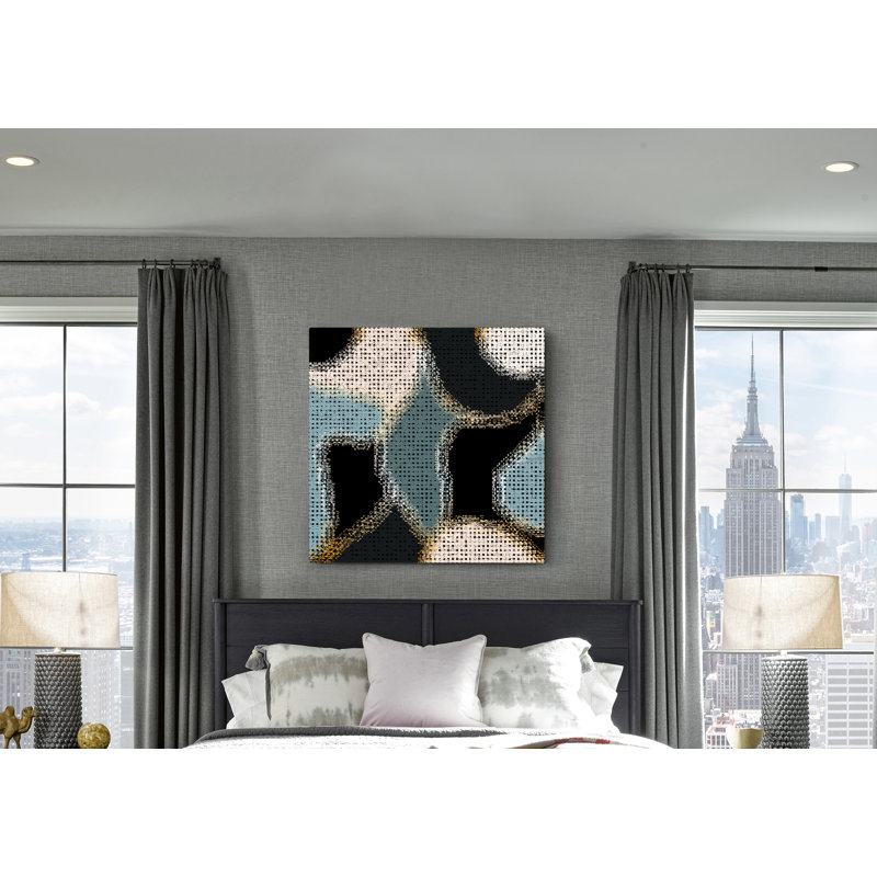 Mosaïque abstraite - peinture sur toile tendue, H 12 po x l 12 po x P 0,75 po