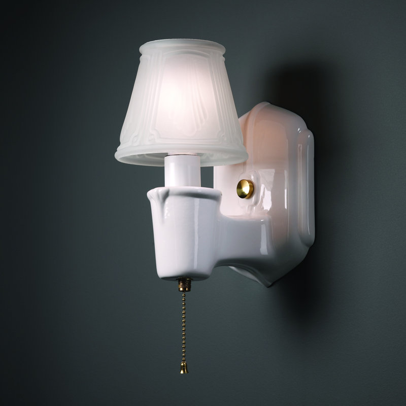 Applique murale à bras 1 lumière Arvine, Blanc brillant, Nickel