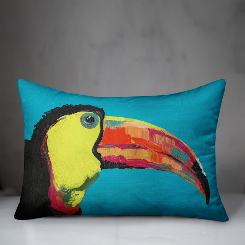 Outdoor Reversible Throw Pillow, Teal