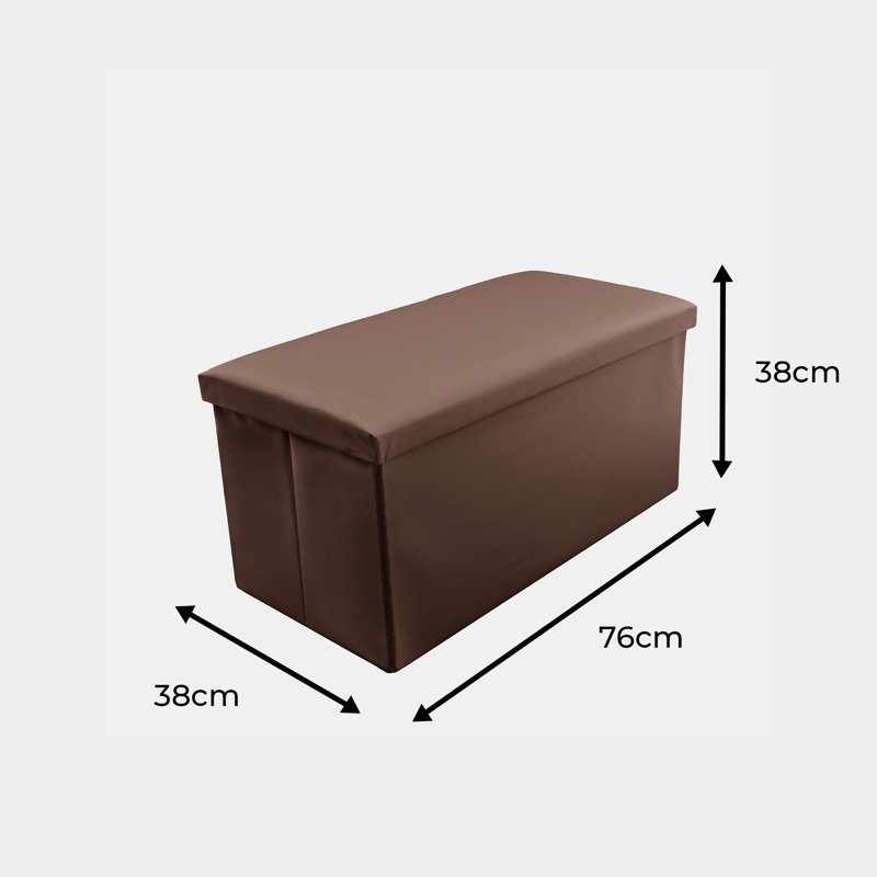 38 FOLDABLE LARGE STORAGE BOX, Brown, 38cm H x 80cm W x 7cm D