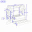 Structure de lit House avec lit gigogne coulissant, tablettes de rangement et lumières-2067684713-2067684715