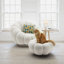Mirielle Perse Teddy Boucle Swivel Accent Chair with Footstool-31917641