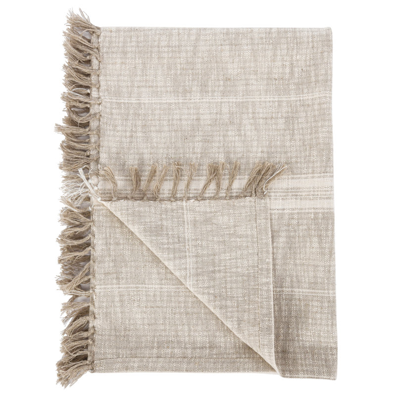 Ria Woven Throw, Natural/Ivory
