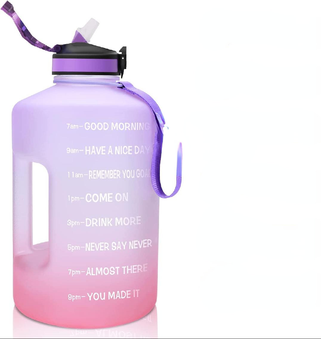 1 Gallon Water Bottle With Times To Drink - 74 Oz Water Bottle Leakproof Large  Water Jugs With Handle, [wide Mouth] Tritan Bpa Free Sports Water Bottl