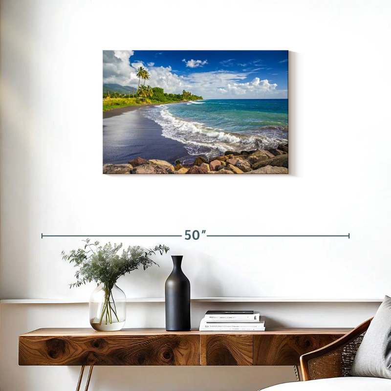 Nicci St Kitts Black Sand Island, H 20 po x l 30 po