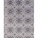 Silk Floral Area Rug in Black