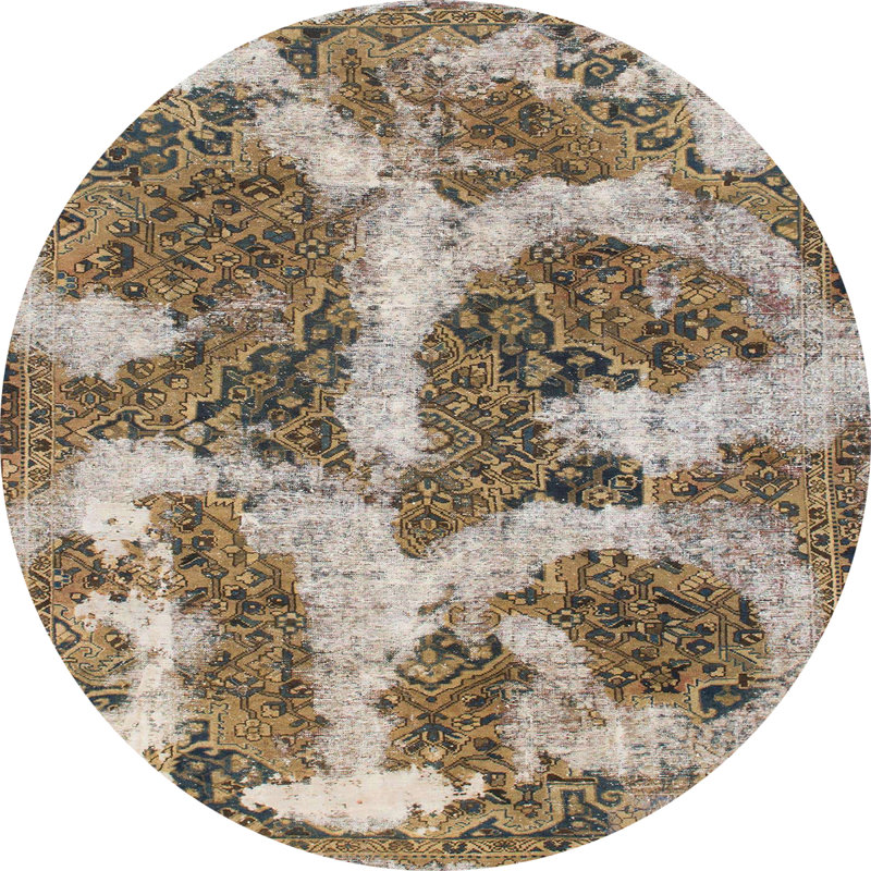 Abstract Indoor Rug, Round 4'