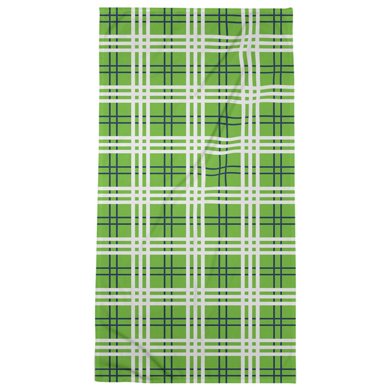 Serviette de plage de luxe Seattle football, Microfibre, Vert action / bleu marine collège / blanc