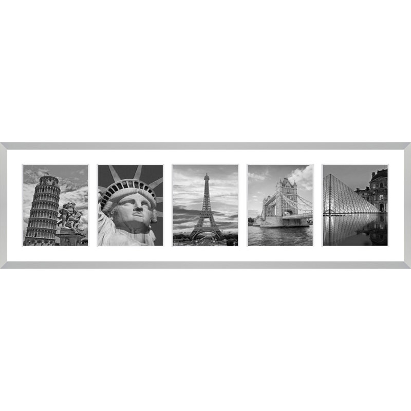 Laqueta Wood Picture Frame with Mat, Silver