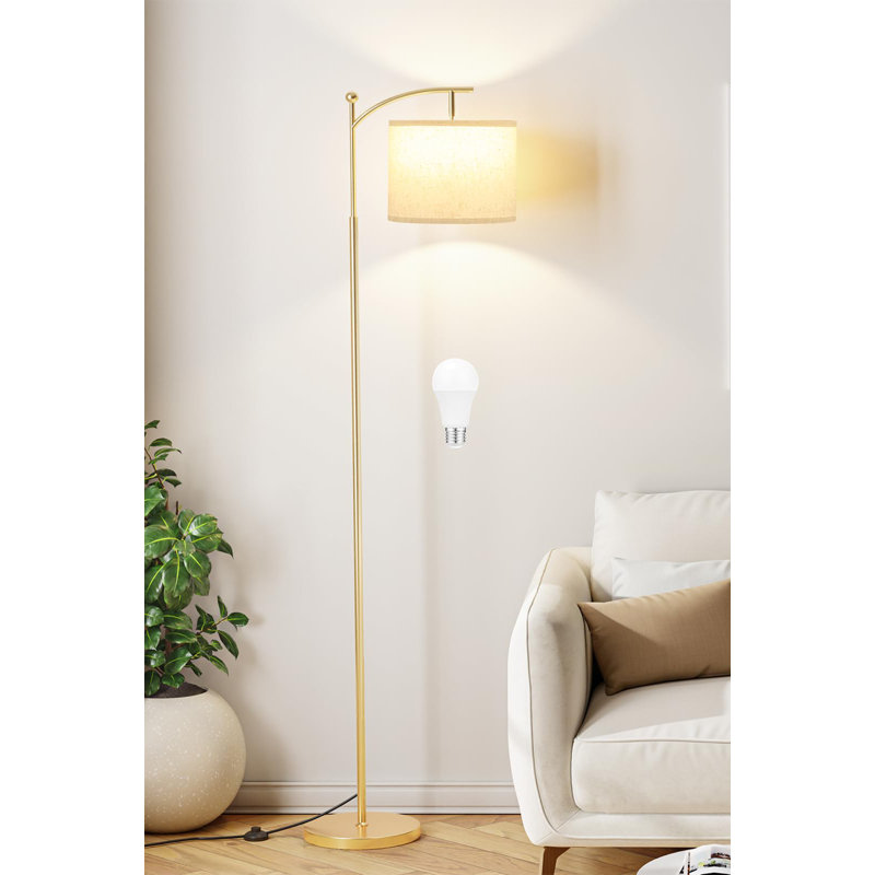 Lampes sur pied 60 "avec 3 températures de couleur pour le salon, Beige, Beige/or